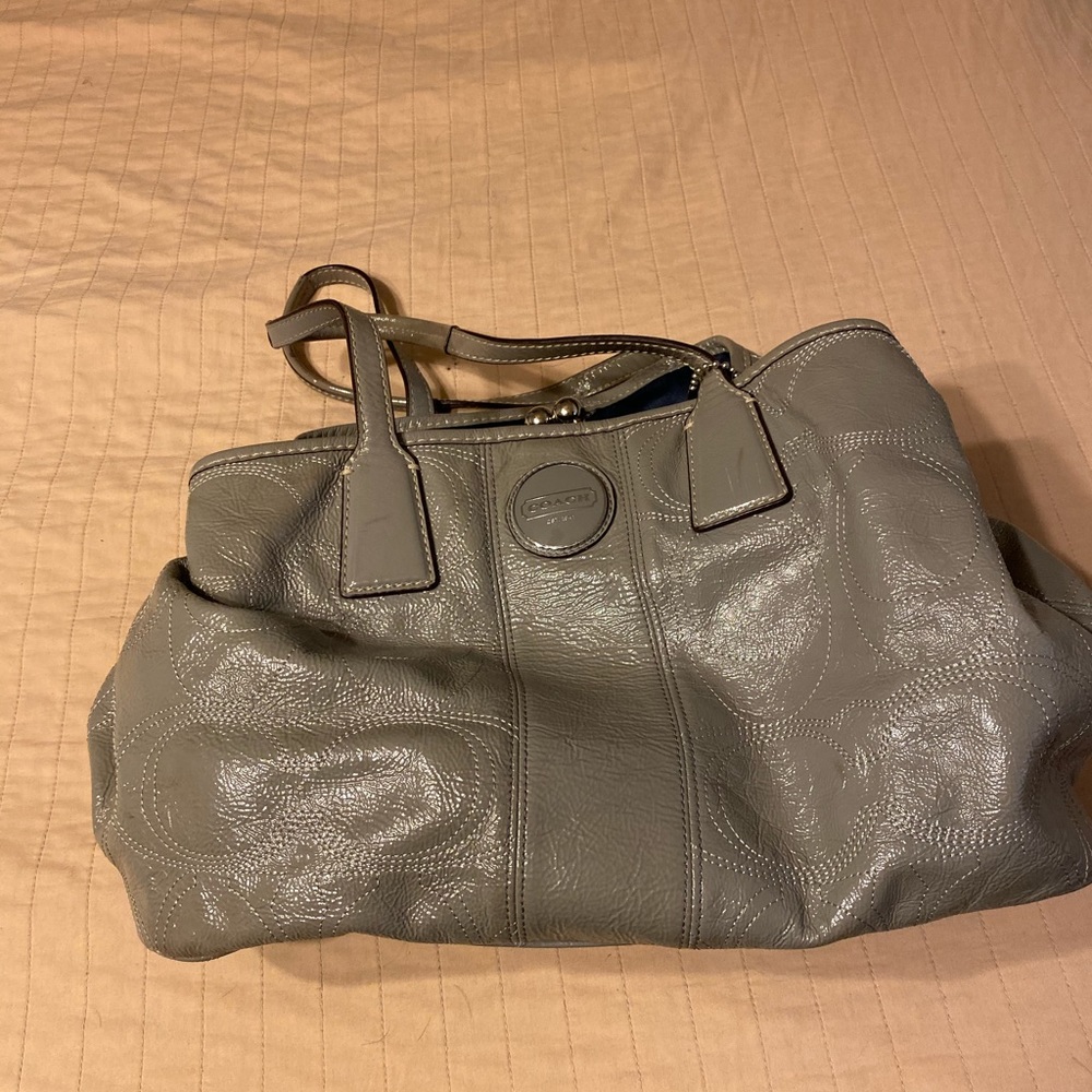 Gray COACH shoulder bag